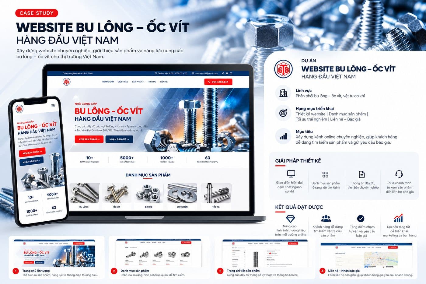 Case study website Bu lông – Ốc vít